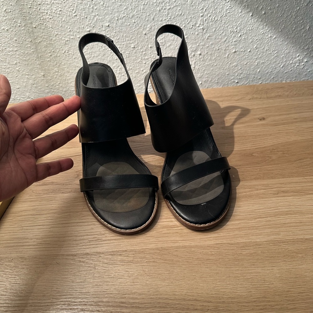 French Connection Black Sandals with Wedge Heel